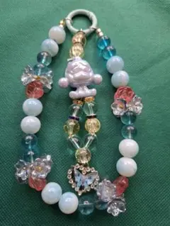ハンドメイド ビーズアクセサリー 花とクマ