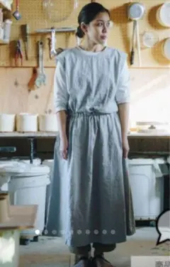 upcyclelino×ONE KILN ASHワークカシュクールワンピース