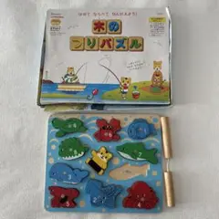 こどもちゃれんじ　きのつりパズル　木製　パズル　釣り　エデュトイ　しまじろう