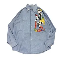 70's シャンブレーシャツ　ヒッピー　カスタム　ハンドメイド　ビンテージ