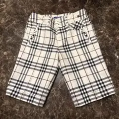 最終お値下げ　バーバリーホワイト系ノバチェック柄ショートパンツ