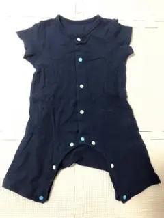ネイビー カラフルボタンロンパース 70cm