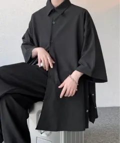 FVLMEN サイドボタン　ハーフスリーブシャツ