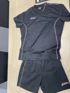 asics バレーボールウェア セット 黒/ピンク