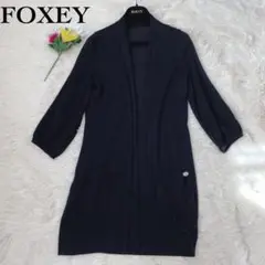 【未使用に近い】FOXEY フェアリーカーディガン カシミア シルク 黒