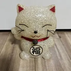 クリアビーズ 招き猫 置物