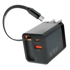 巻き取り 充電器 65W(35W+30W) 急速充電器 PD タイプC 3ポート