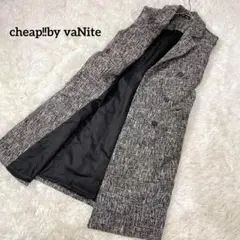 【美品】　ロングジレ　トップス　グレー　無地　シンプル　1700