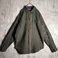 ⭐️希少⭐️MRGGR 長袖シャツ ストライプ ネイビー×イエロー Lサイズ