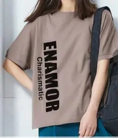 プリントドルマンスリーブTシャツ モカ S-M ニッセン