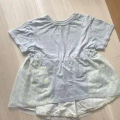 美品　花柄スカート付きグレーTシャツ120㎝　トップス　チュニック