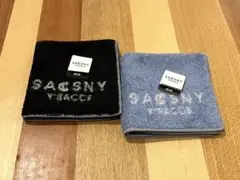 新品SACSNY タオルハンカチ 黒 青 セット