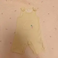 【コンビミニ】オーバーオール　ロンパース　くま　イエロー　サイズ80