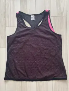 ダンスキンナウ メッシュ タンクトップ レディースXL 相当 ブラック×ピンク