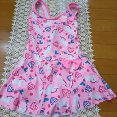 ユニコーンプリント ワンピース水着 ピンク