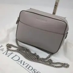未使用級　J＆M Davdson ショルダー　チェーン　グレー PEBBLE