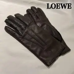 LOEWE ロエベ 内側ウールで暖か❗️ アナグラム レザーグローブ 革手袋