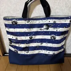 人気！宇宙柄　大きめレッスンバッグ　手提げバッグ　入学　入園