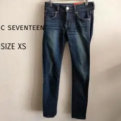 【シーセブンティーン】スキニー　デニム XSサイズ　ネイビー　細身