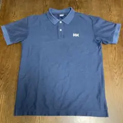 HELLY HANSEN ポロシャツ ネイビー ワンポイント 刺繍 無地