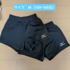 Mizuno ショートパンツ ゲームパンツ 黒 白 ロゴ　くろぱん