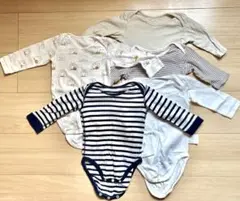 【UNIQLO・西松屋】長袖ボディスーツ 5枚セット（サイズ80）
