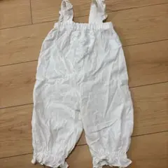 petit main ホワイト オーバーオール s