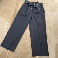 インデックス　リボン付きワイドパンツ　LグローバルワークGUオペーク コカ好き