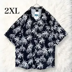 【大きいサイズ 】2XL 椰子の木柄 アロハシャツ
