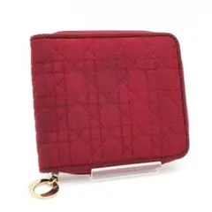 《希少》Christian Dior 財布 レッド レディディオール カナージュ