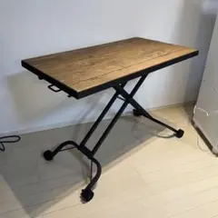 ヴィンテージ　昇降式テーブル50×90cm　キャスター付き