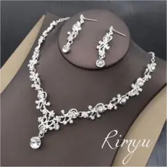 新品꙳✧˖ジルコニア2点セット ウェディングアクセサリー ピアス ネックレス