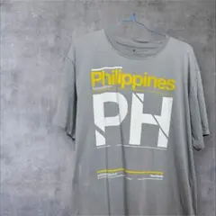 【Team Manila 】フィリピン Tシャツ グレー　XL 古着　海外
