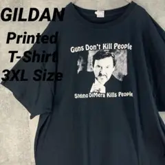 ギルダン　プリント　Tシャツ フォトプリント　ブラック 3XLサイズ　半袖