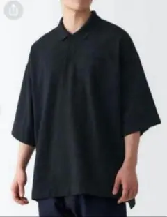 無印良品 MUJI labo／洗いざらし鹿の子ドロップショルダーポロシャツ