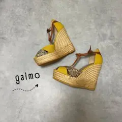 【美品】gaimo ウェッジサンダル イエロー 23cm エスパドリーユ
