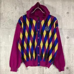 752 Valentino ヴァレンティノ ニット フーディー アーガイル F