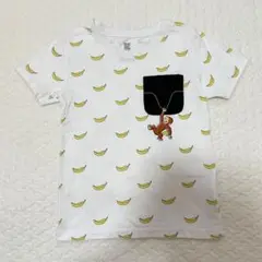 グラニフ　おさるのジョージ　Tシャツ　半袖　バナナ　刺繍　120