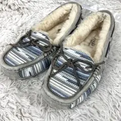 【美品】アグ モカシン シモーナサラペ グレー系 スリッポン 総柄
