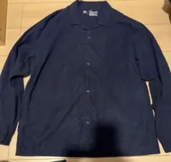 ネイビー ボタン付きシャツ L-XL