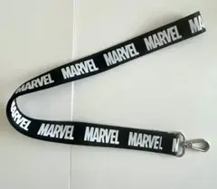 MARVEL　マーベル　ネックストラップ　黒×白　49cm