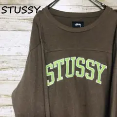 《即完売モデル☆》STUSSY Tシャツ 長袖 カレッジロゴ 茶色 ブラウン
