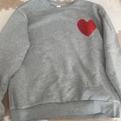 定価6532円　グレー ハート刺繍 スウェット L