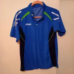asics ポロシャツ 青