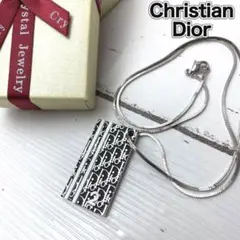 希少✨ Christian Dior トロッター ブラック プレート ネックレス