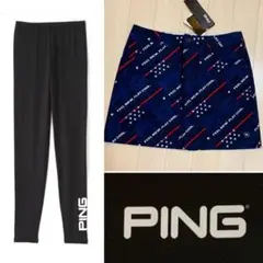 2点■新品■19,250円【ピン　PING】レディース　スカート、レギンス　M