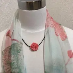 ネックレス 珊瑚色の薔薇❣️