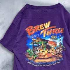 BFEW キャラ Tシャツ 紫 ブリュースルー ガソリンスタンド イラスト
