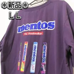 ＊新品タグ付きmentos ロゴ Tシャツ LLサイズ　メントス　パープル　紫