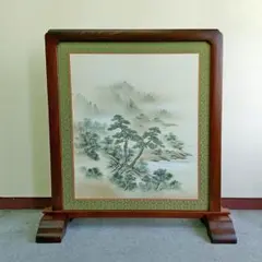 衝立伝統純和風衝立[超特価にて] 純手描き山水画衝立 訳アリ特価１台限定衝立 和風衝立#間仕切り伝統デラックス1枚式衝立、中襖山水画衝立訳
